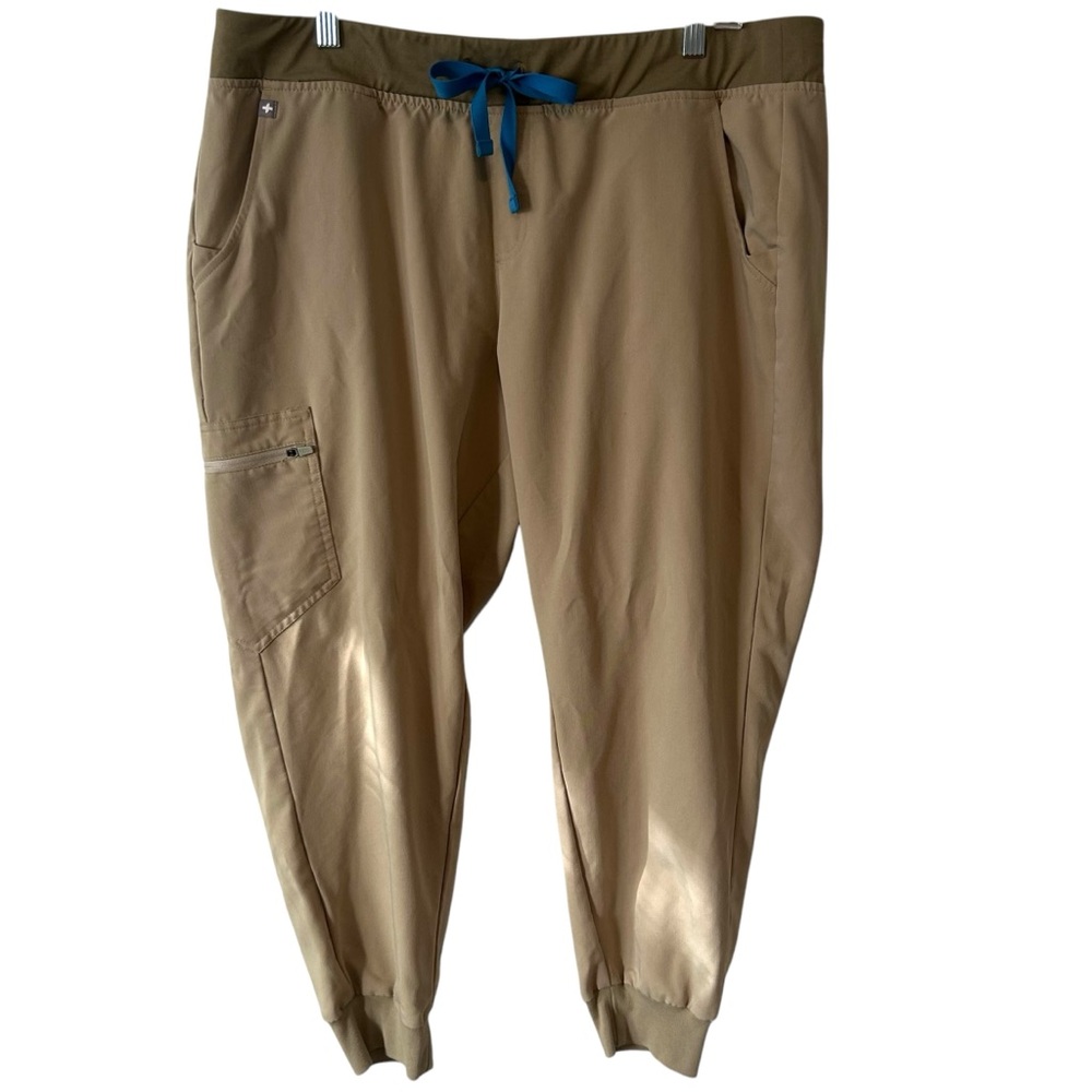 Figs Women's Khaki Zamora Jogger Scrub Pants in Size XXL/P‎
